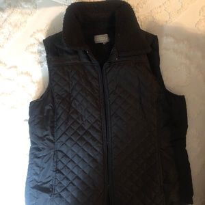 Black quilted vest
